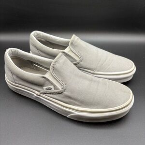 Gray Vans slip-on trainers, Unisex, Men’s Size 7.5, Women’s 9